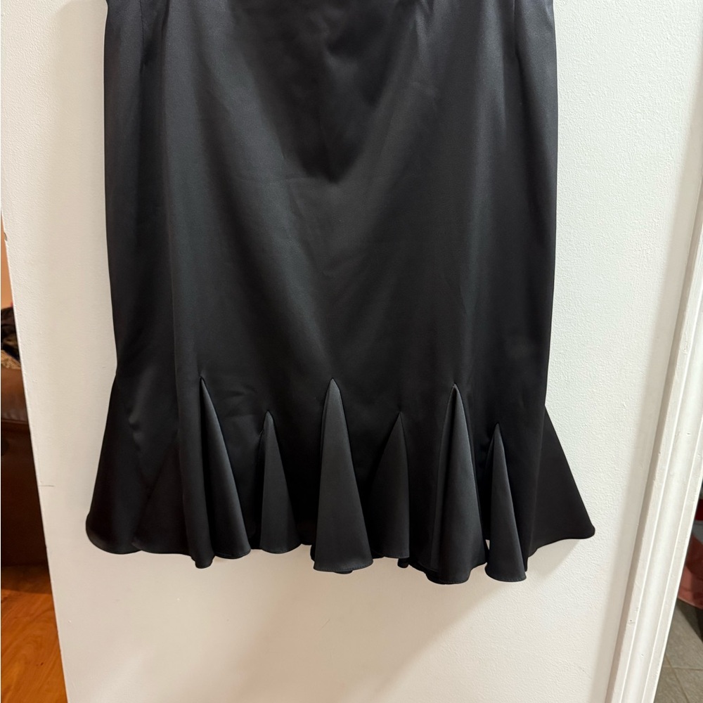 JS Collections Black Pencil Skirt w/Ruffled Bottom‎
